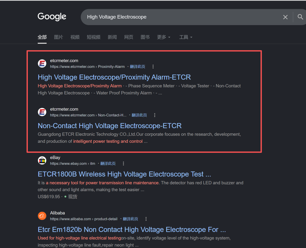 电力电子仪器行业 Google seo 关键词优化案例